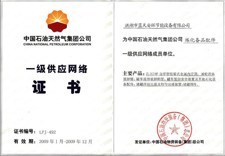 Chine Petroleum Network Certificate